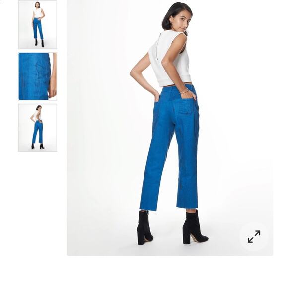 The Kit cropped Alexa jeans ocean grain denim spandex blue jeans size 4 nwt - Picture 2 of 9